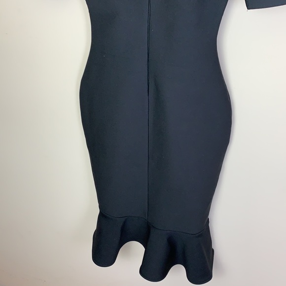 Black bodycon ruffle hem dress - Picture 6 of 9